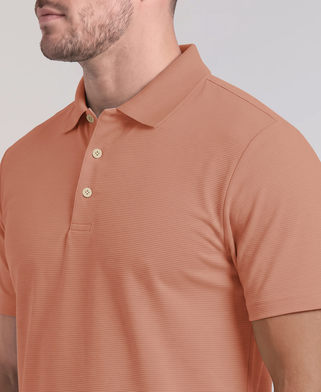 Big & Tall Solid Textured Polo (Rose Dawn) 