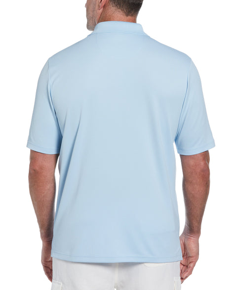 Big & Tall Solid Textured Polo (Cerulean) 