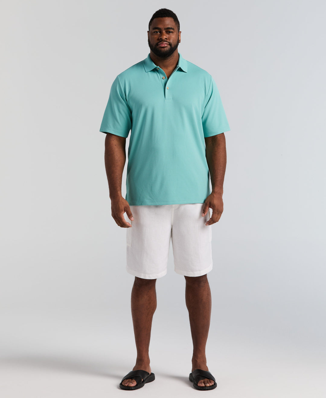 Big & Tall Ottoman Polo Shirt (Nile Blue) 