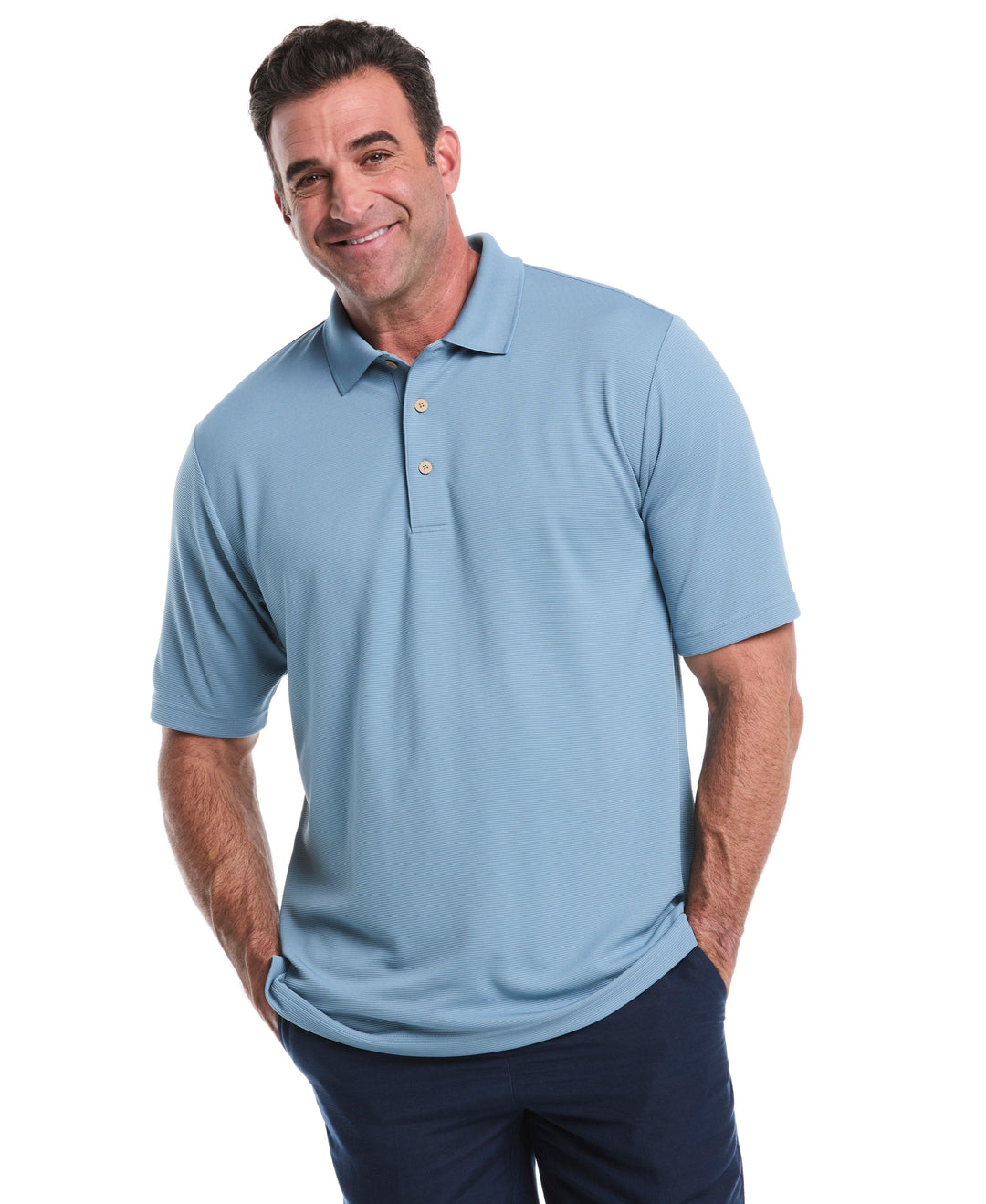 Big & Tall Ottoman Polo Shirt (Windward Blue) 