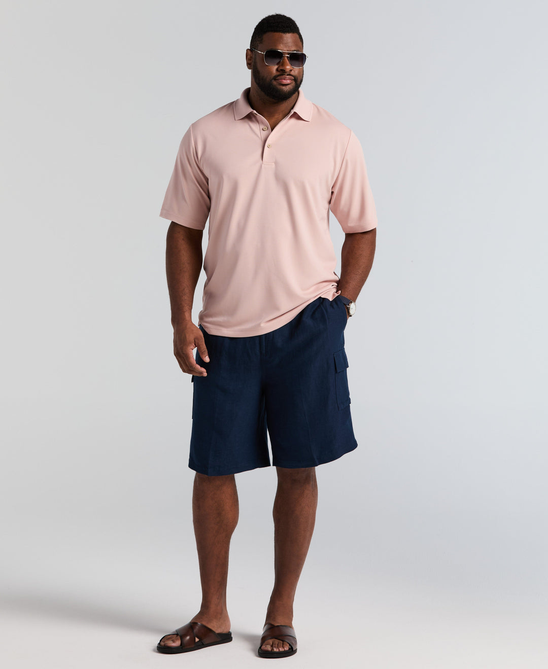 Big & Tall Ottoman Polo Shirt (Rose Smoke) 