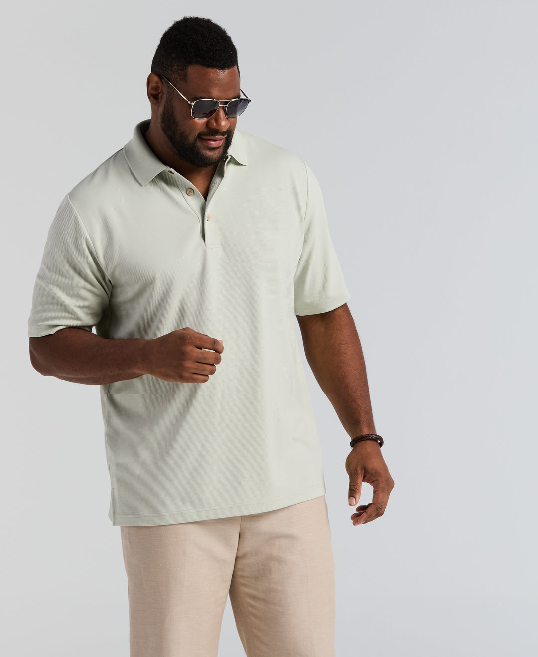 Big & Tall Ottoman Polo Shirt (Mercury) 