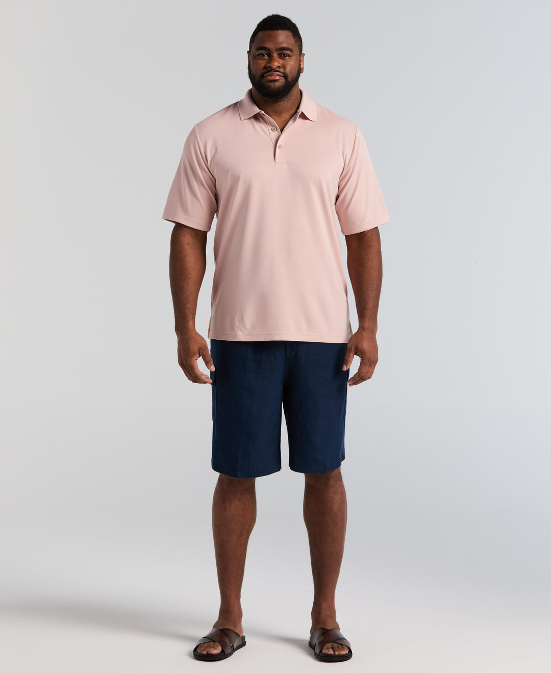 Big & Tall Ottoman Polo Shirt (Rose Smoke) 
