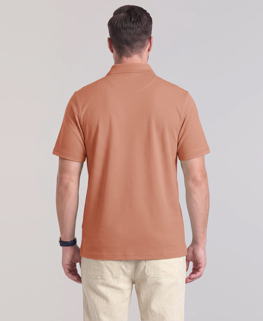 Big & Tall Solid Textured Polo (Rose Dawn) 