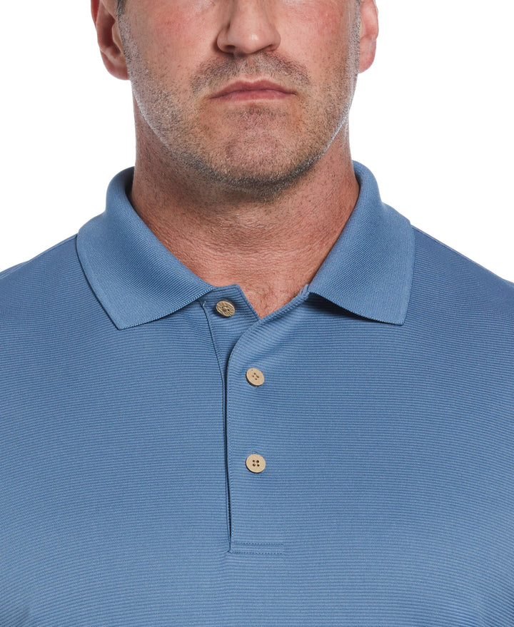 Big & Tall Solid Textured Polo (Captains Blue) 