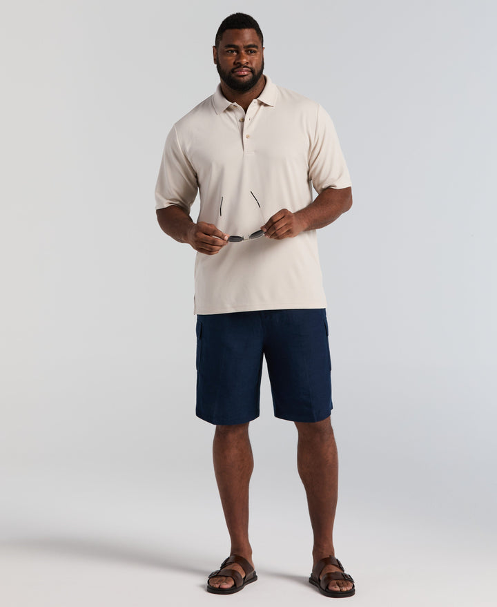 Big & Tall Ottoman Polo Shirt (Moonbeam) 