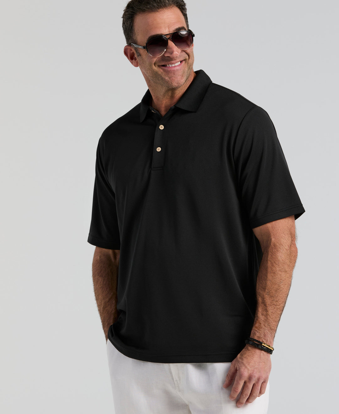 Big & Tall Ottoman Polo Shirt (Jet Black) 