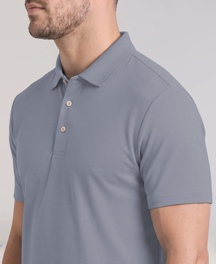 Big & Tall Solid Textured Polo (Dusty Blue) 