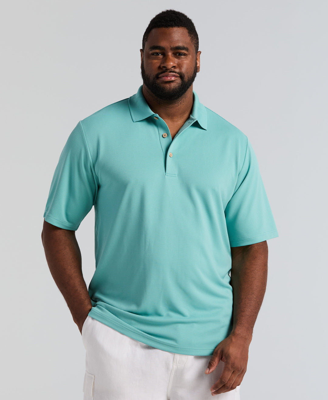 Big & Tall Ottoman Polo Shirt (Nile Blue) 