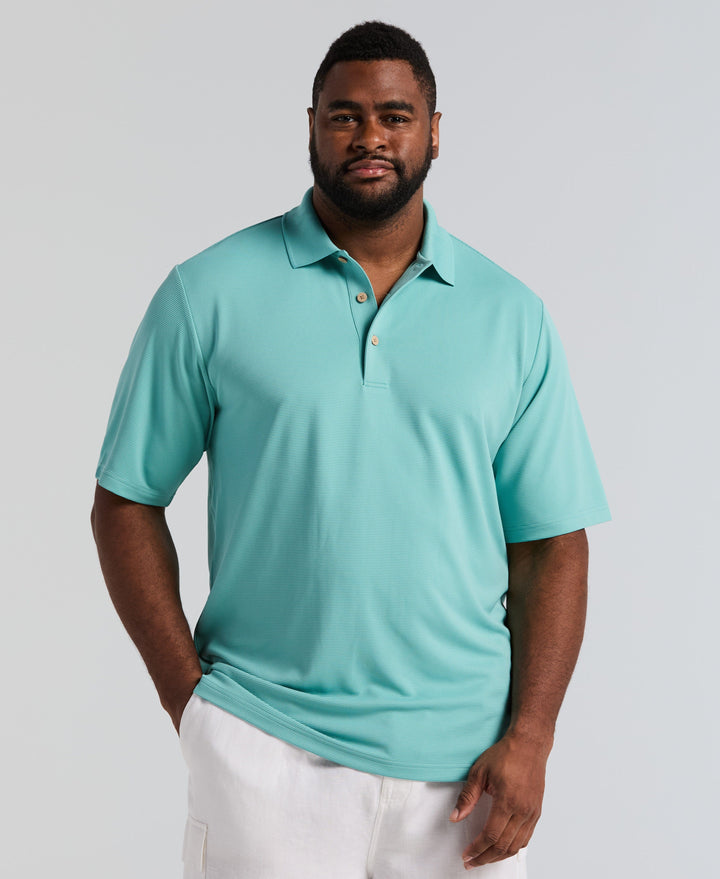 Big & Tall Ottoman Polo Shirt (Nile Blue) 