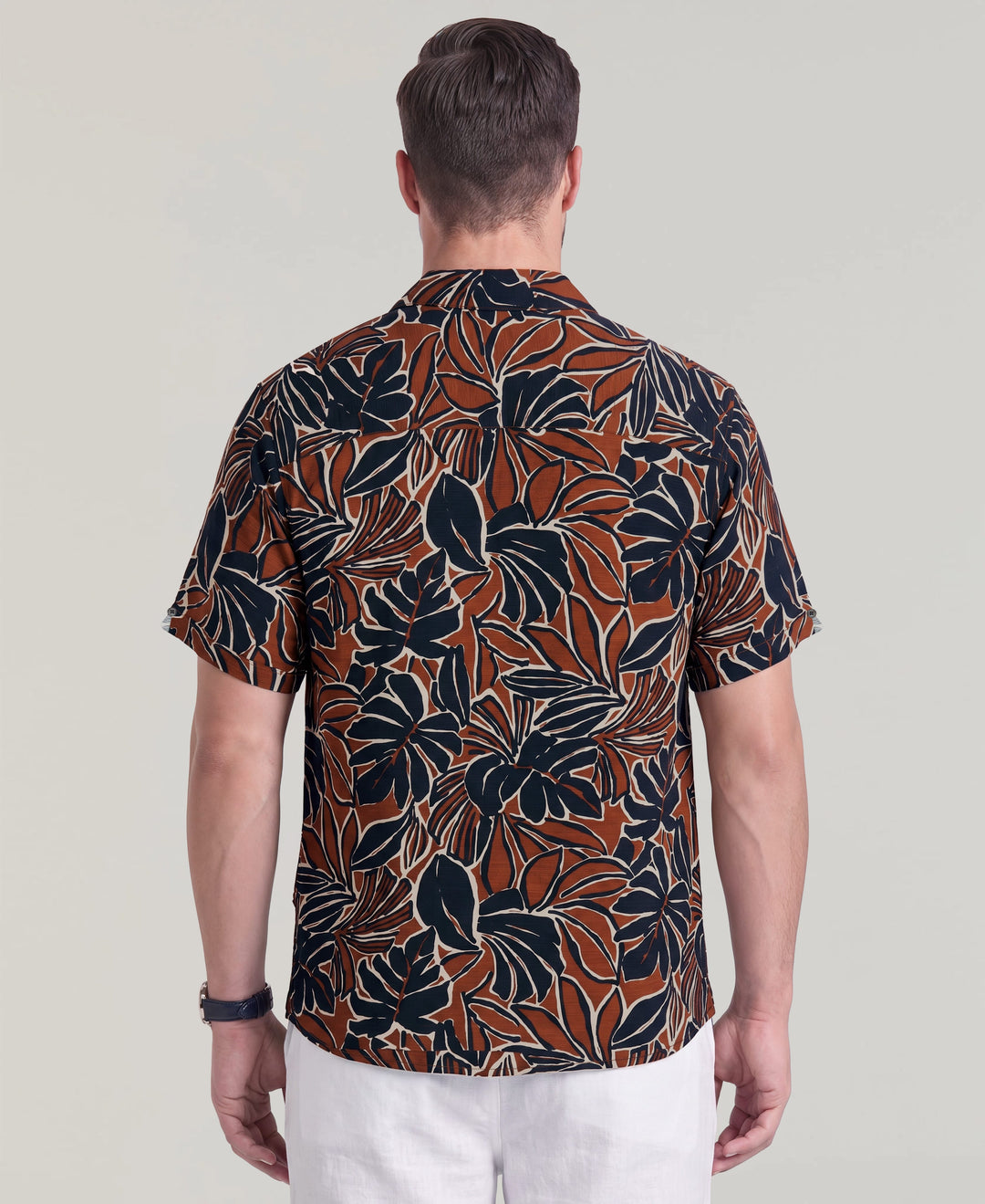 Big & Tall Tropical Print Shirt (Arabian Spice) 