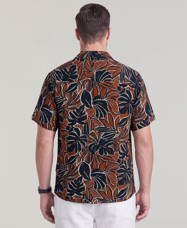 Big & Tall Tropical Print Shirt (Arabian Spice) 