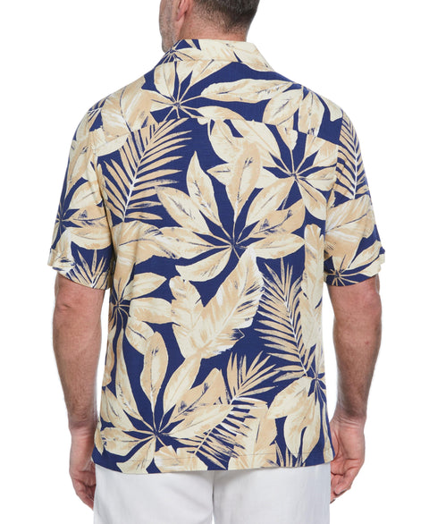 Big & Tall Textured Large Scale Palm Print Shirt (Blueprint) 
