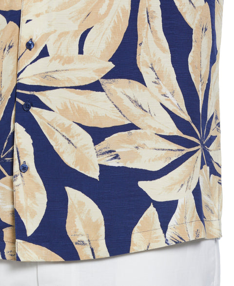 Big & Tall Textured Large Scale Palm Print Shirt (Blueprint) 