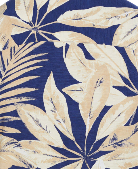 Big & Tall Textured Large Scale Palm Print Shirt (Blueprint) 