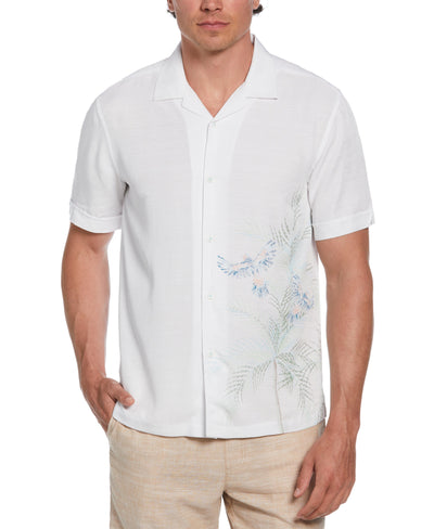 Textured Parrot Print Shirt (Brilliant White) 