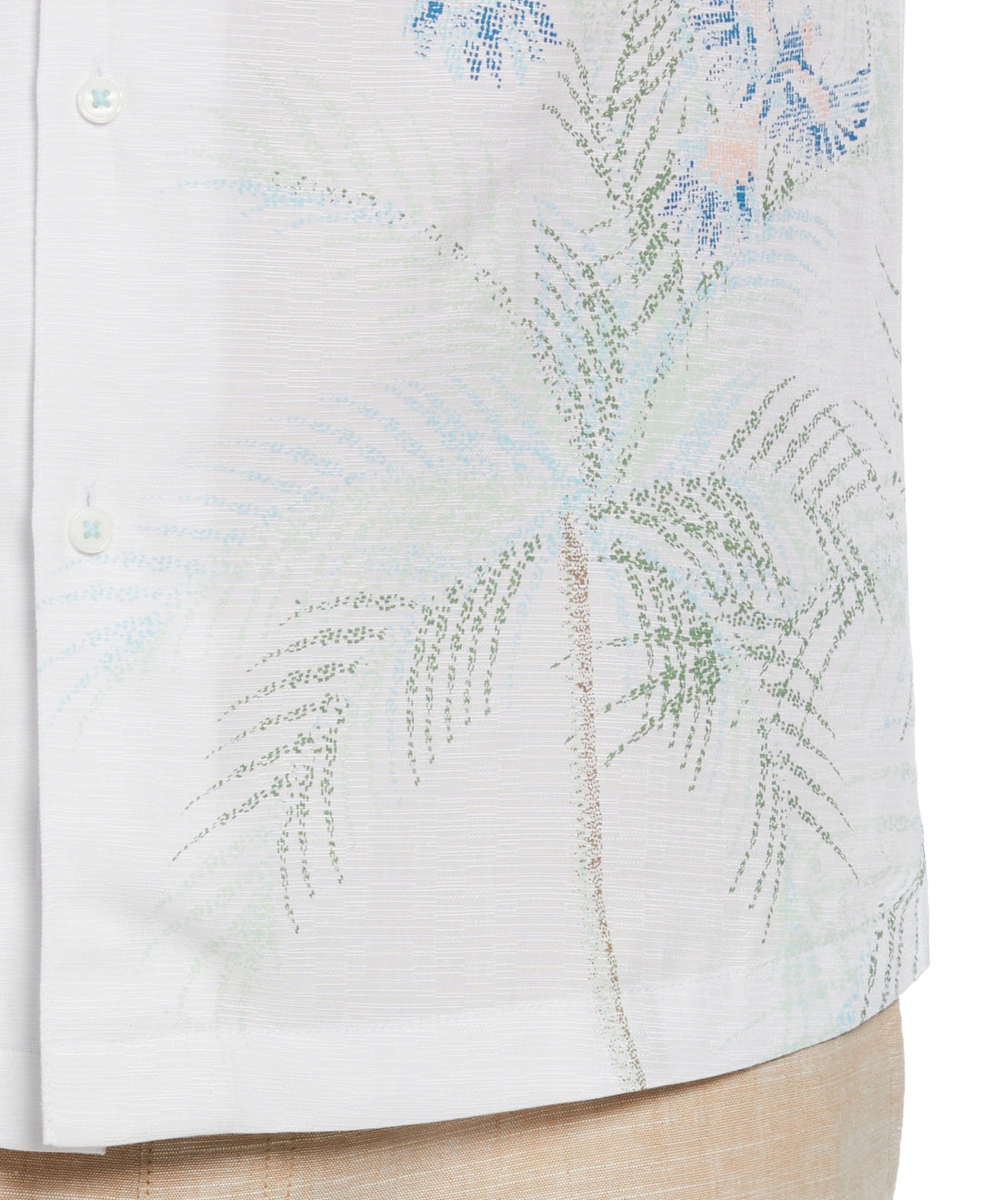 Textured Parrot Print Shirt (Brilliant White) 