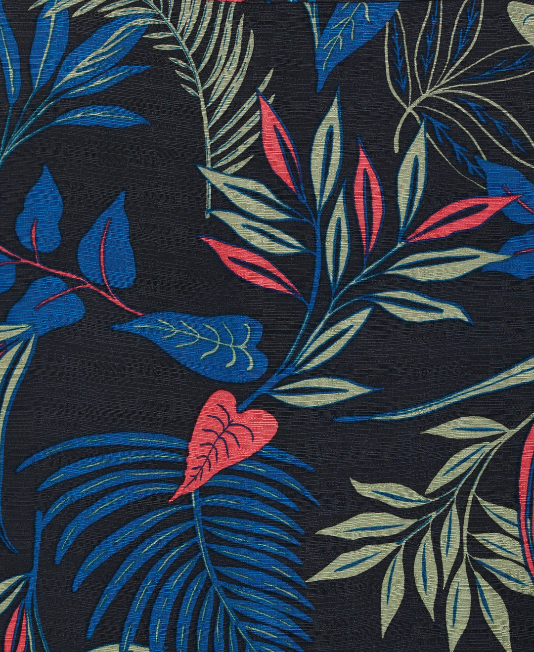 Big & Tall Textured Tropical Print Cuban Collar Shirt-Casual Shirts-Cubavera