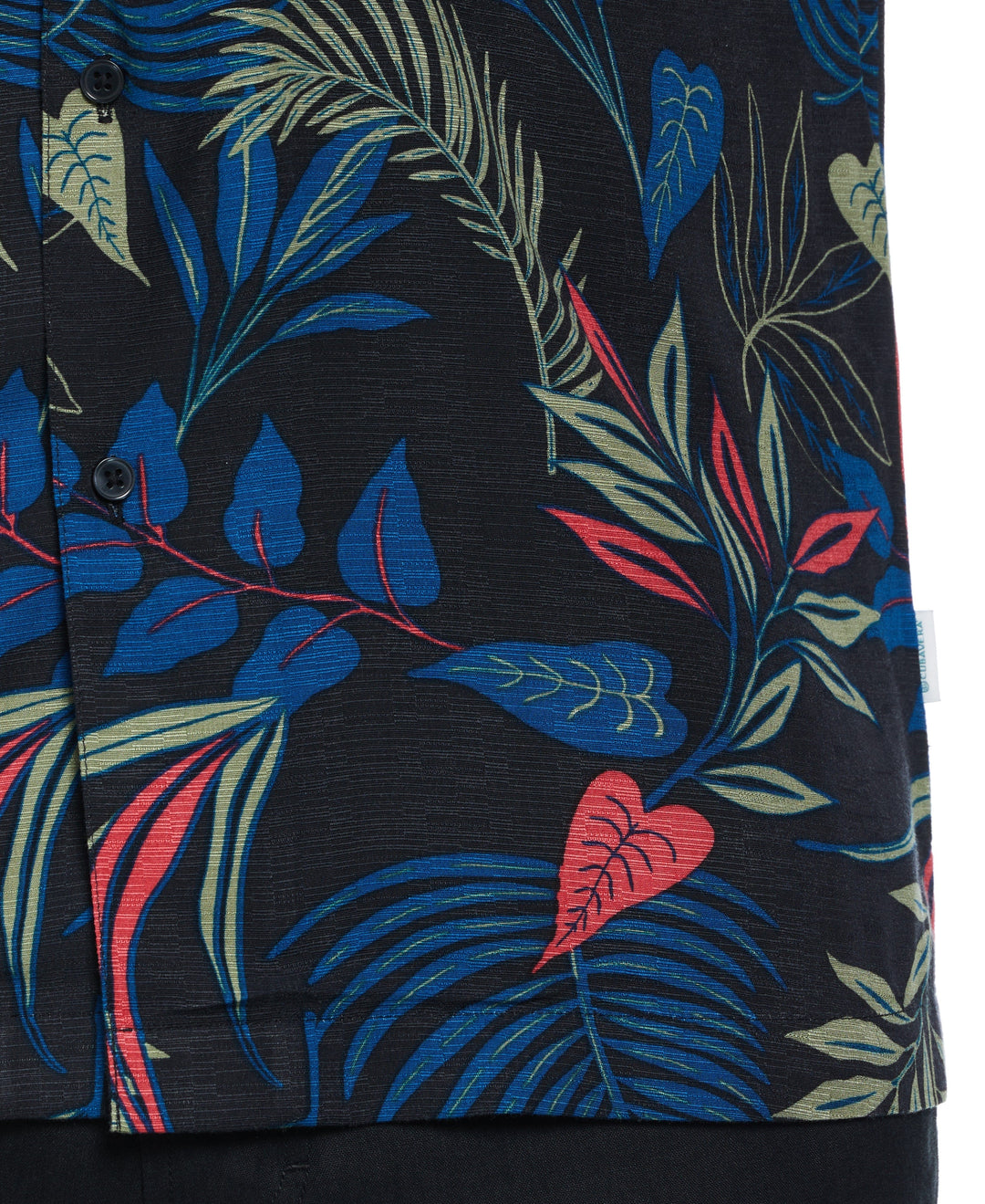 Big & Tall Textured Tropical Print Cuban Collar Shirt-Casual Shirts-Cubavera