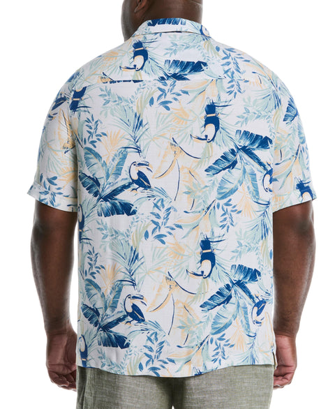 Big &Tall Toucan Print Shirt (Brilliant White) 
