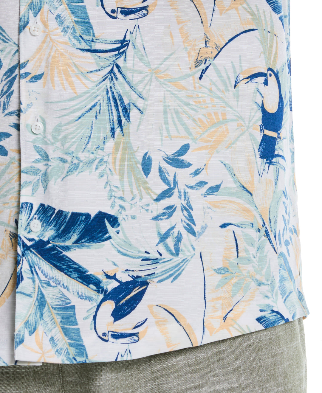 Big & Tall Toucan Print Shirt (Brilliant White) 