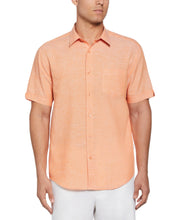 Big & Tall Travel Select Linen Blend One Pocket Shirt (Coral Rose) 