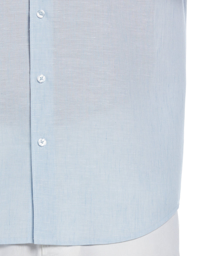 Big & Tall TravelSelect™ Linen-Blend One Pocket Shirt (Cerulean) 