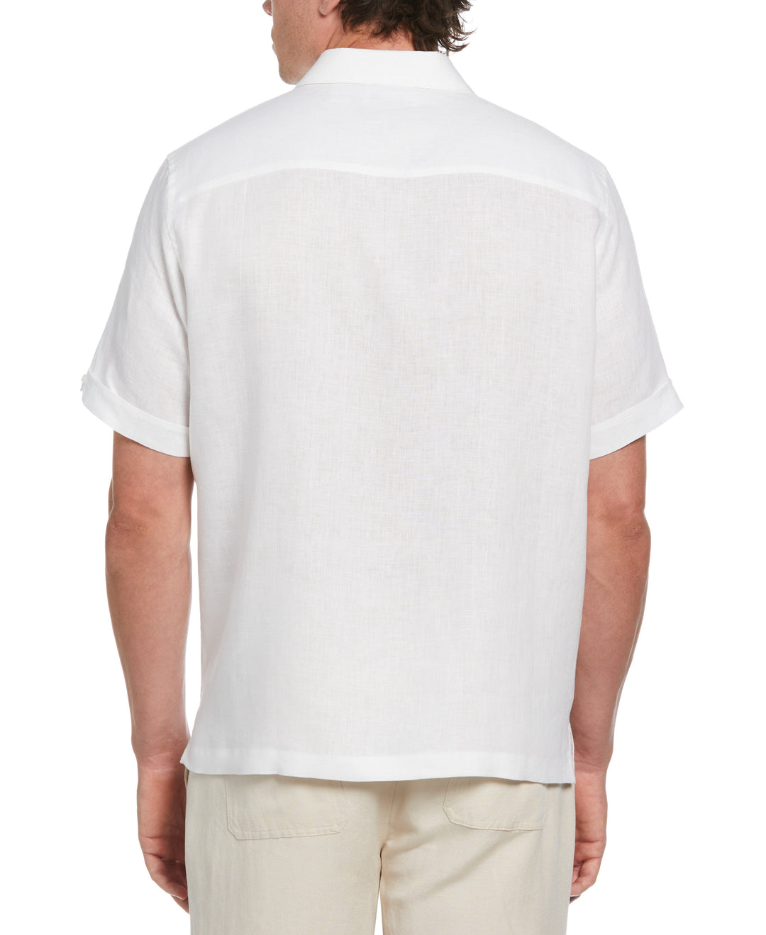Big & Tall TravelSelect™ Linen-Blend One Pocket Shirt (Brilliant White) 