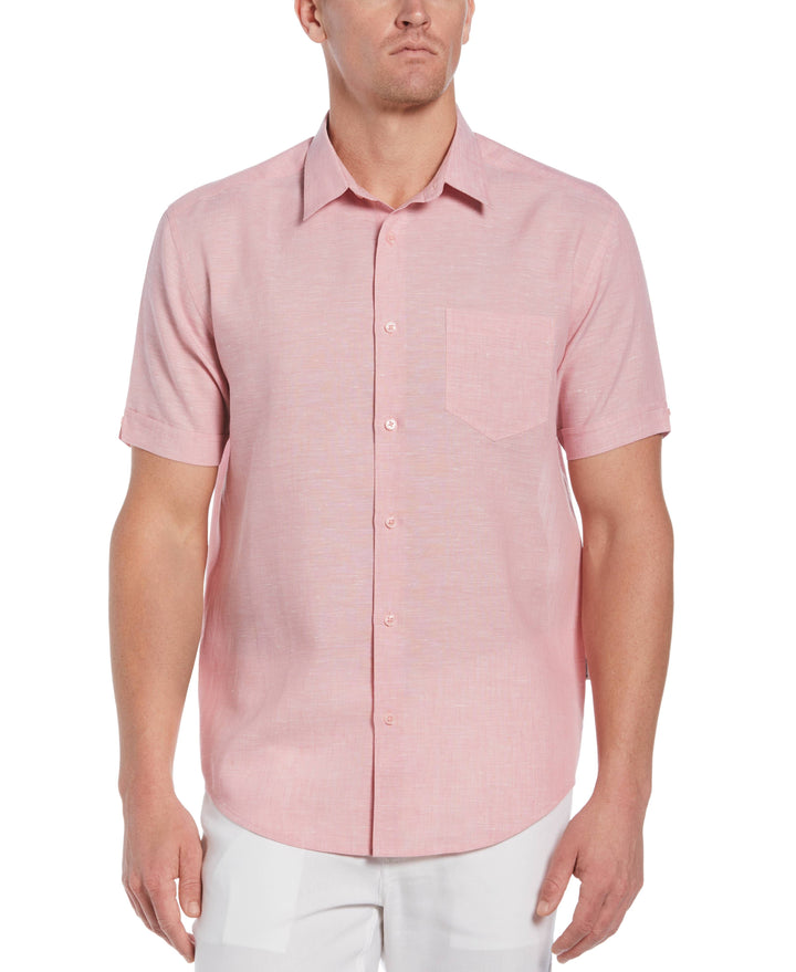 Big & Tall Travelselect™ Linen-Blend One Pocket Shirt-Casual Shirts-Mauveglow-2X-Cubavera