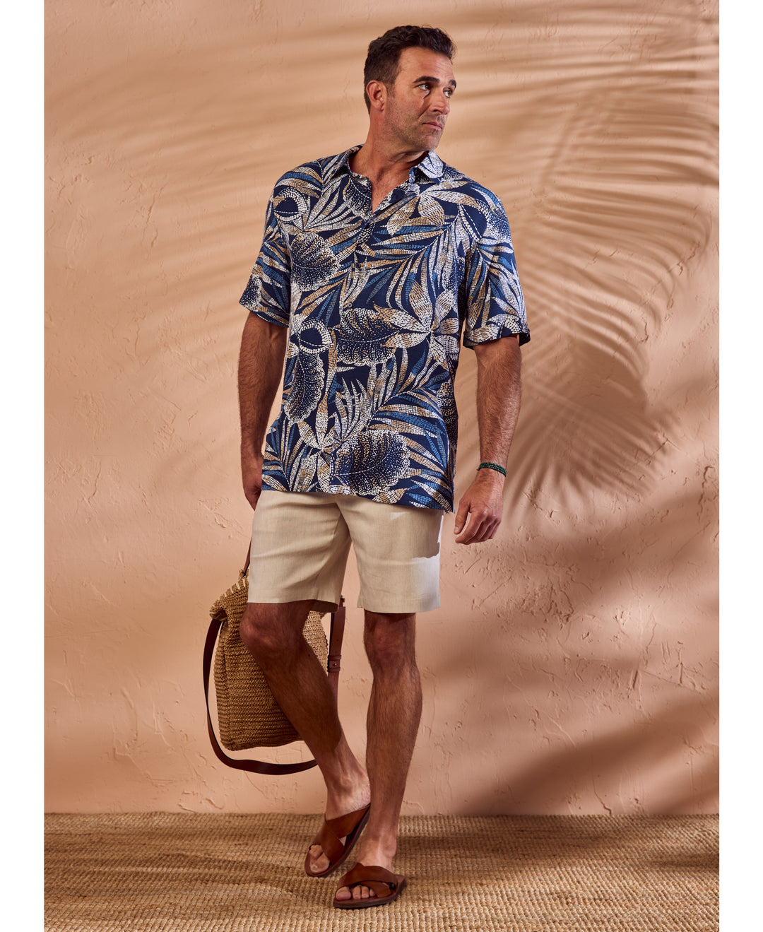 Big & Tall Tropical Print Shirt-Casual Shirts-Cubavera