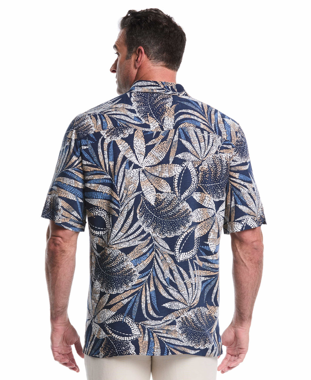 Big & Tall Tropical Print Shirt (Dress Blues) 