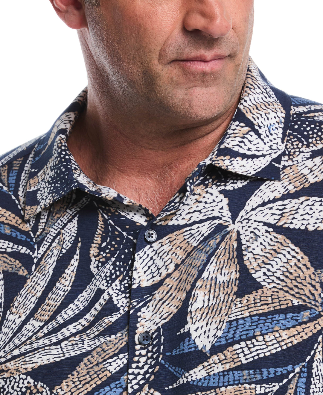 Big & Tall Tropical Print Shirt (Dress Blues) 