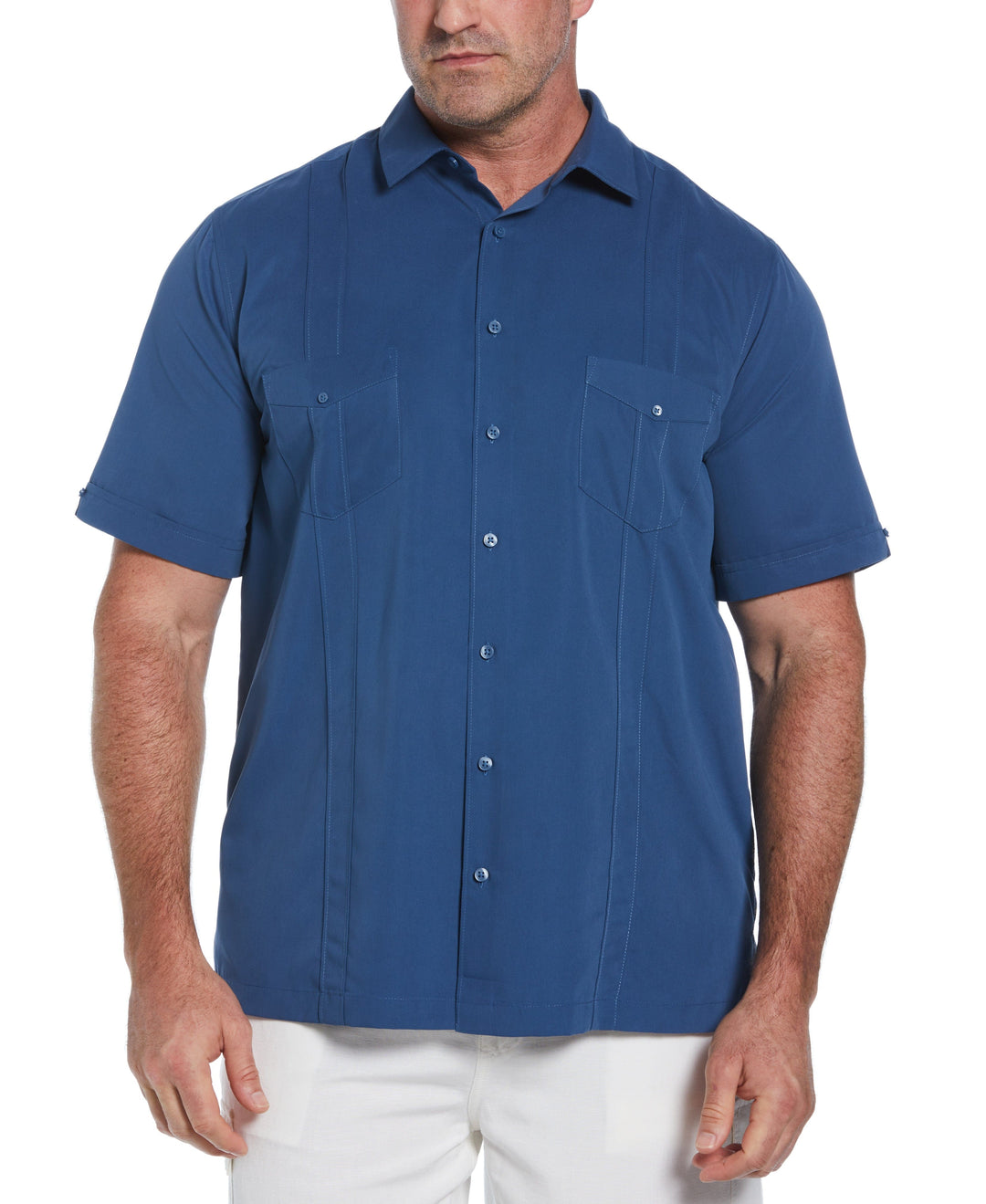 Big & Tall Two-Pocket Double Pintuck Shirt (Ensign Blue) 