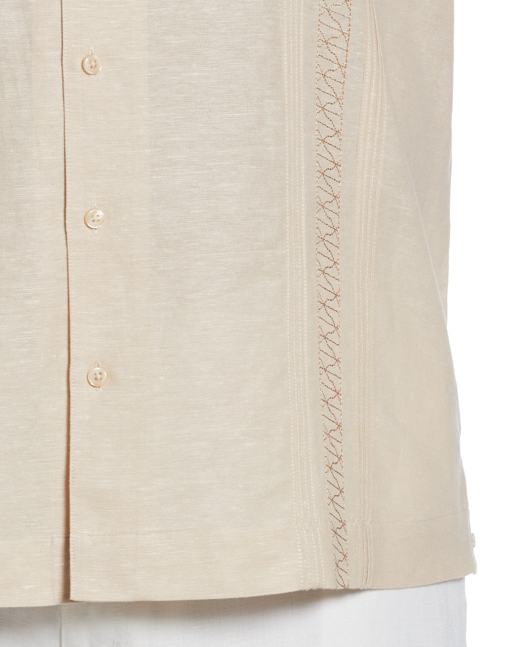 Big & Tall Two Pocket Embroidered Guayabera Shirt (Cuban Sand) 