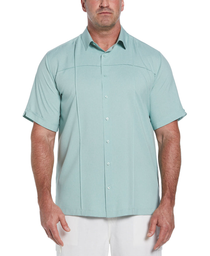 Big & Tall Two-Tone Cross Tuck Chambray Shirt (Blue Surf) 