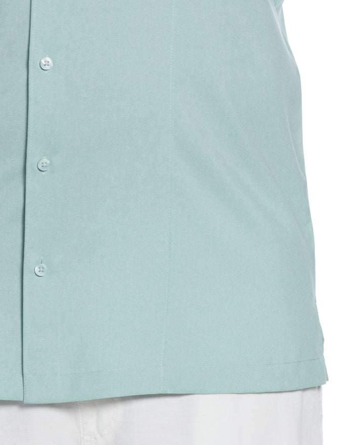 Big & Tall Two-Tone Cross Tuck Chambray Shirt (Blue Surf) 