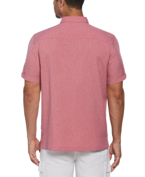Big & Tall Two-Tone Cross Tuck Chambray Shirt-Casual Shirts-Cubavera
