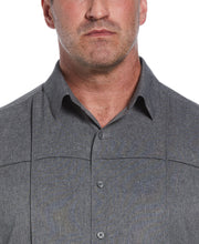 Two-Tone Cross Tuck Chambray Shirt (Jet Black) 