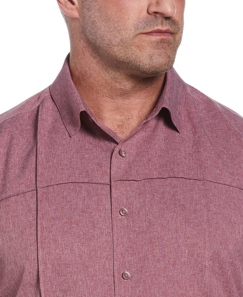 Two-Tone Cross Tuck Chambray Shirt (Hawthorn Rose) 