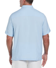 Two-Tone Cross Tuck Chambray Shirt (Cerulean) 