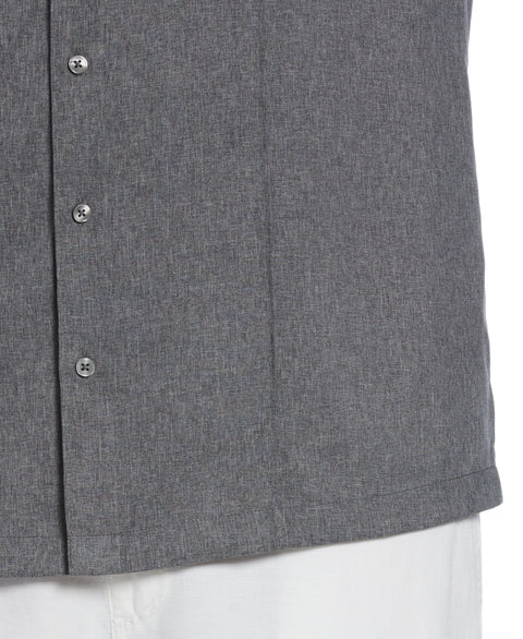 Two-Tone Cross Tuck Chambray Shirt (Jet Black) 