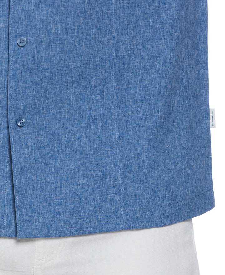 Big & Tall Two-Tone Cross Tuck Chambray Shirt (Blueberry Pancake) 