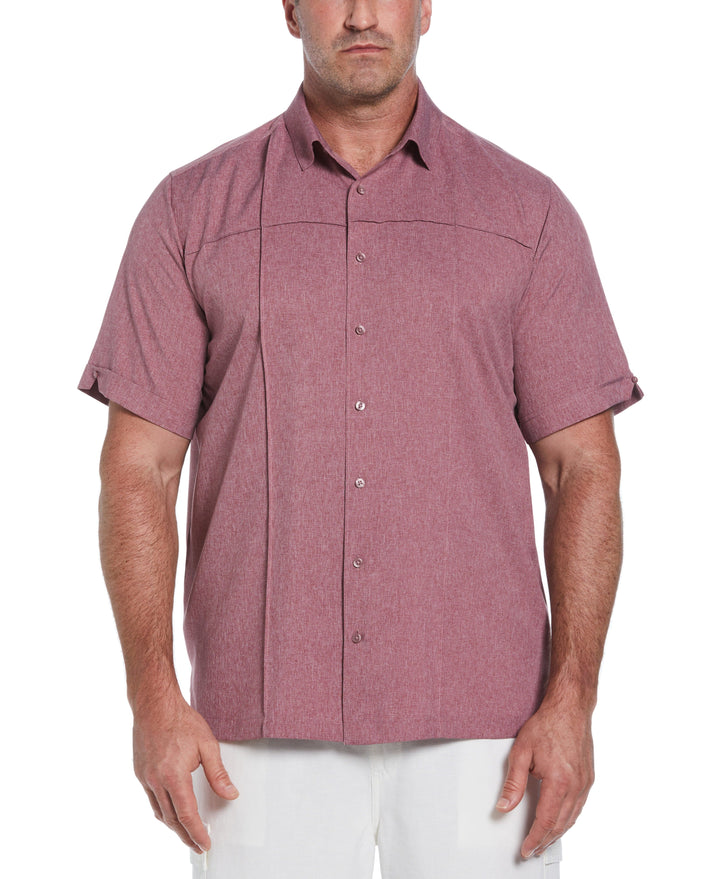 Big & Tall Two-Tone Cross Tuck Chambray Shirt (Hawthorn Rose) 