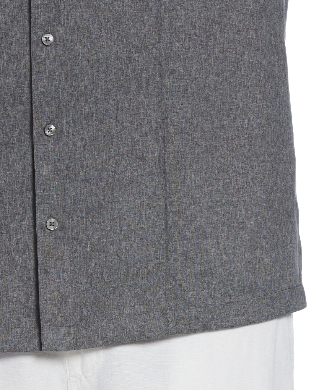 Big & Tall Two-Tone Cross Tuck Chambray Shirt (Jet Black) 