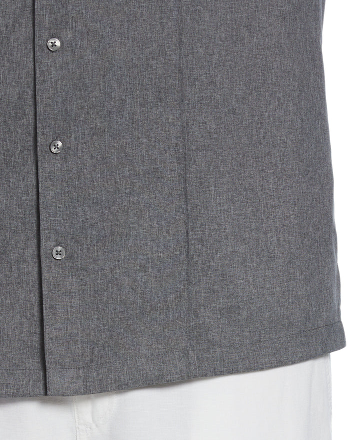 Big & Tall Two-Tone Cross Tuck Chambray Shirt (Jet Black) 