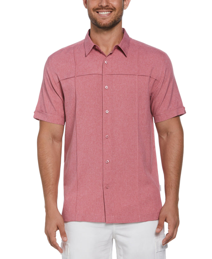 Big & Tall Two-Tone Cross Tuck Chambray Shirt (Holly Berry) 
