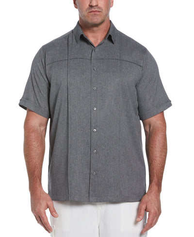 Two-Tone Cross Tuck Chambray Shirt (Jet Black) 
