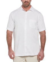 Big & Tall Two-Tone One Pocket Floral Print Shirt (Brilliant White) 
