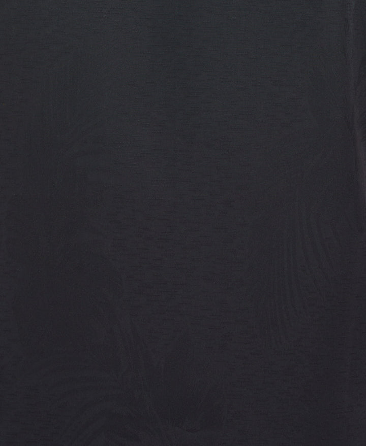 Two-Tone One Pocket Floral Print Shirt (Jet Black) 