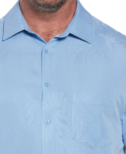 Big & Tall Two-Tone One Pocket Floral Print Shirt (Allure) 